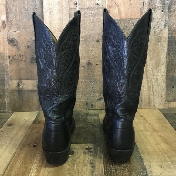 Lucchese 2000 T3130R4 Classic Black Cowboy Boots Mens 8 D - Picture 9 of 12